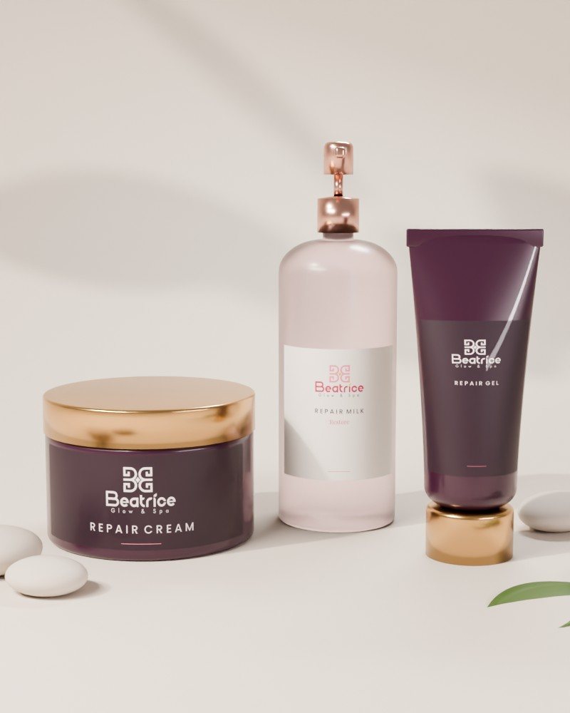 Beatrice Glow repair cream, repair milk and repair gel