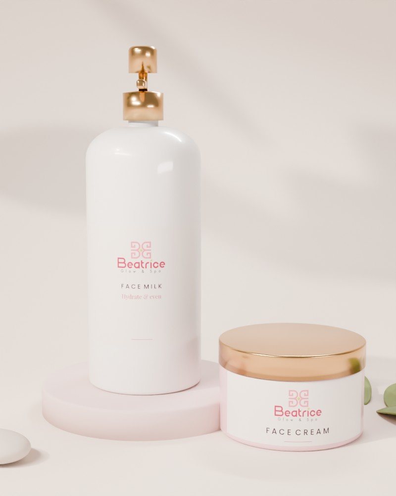 Beatrice Glow face milk and face cream